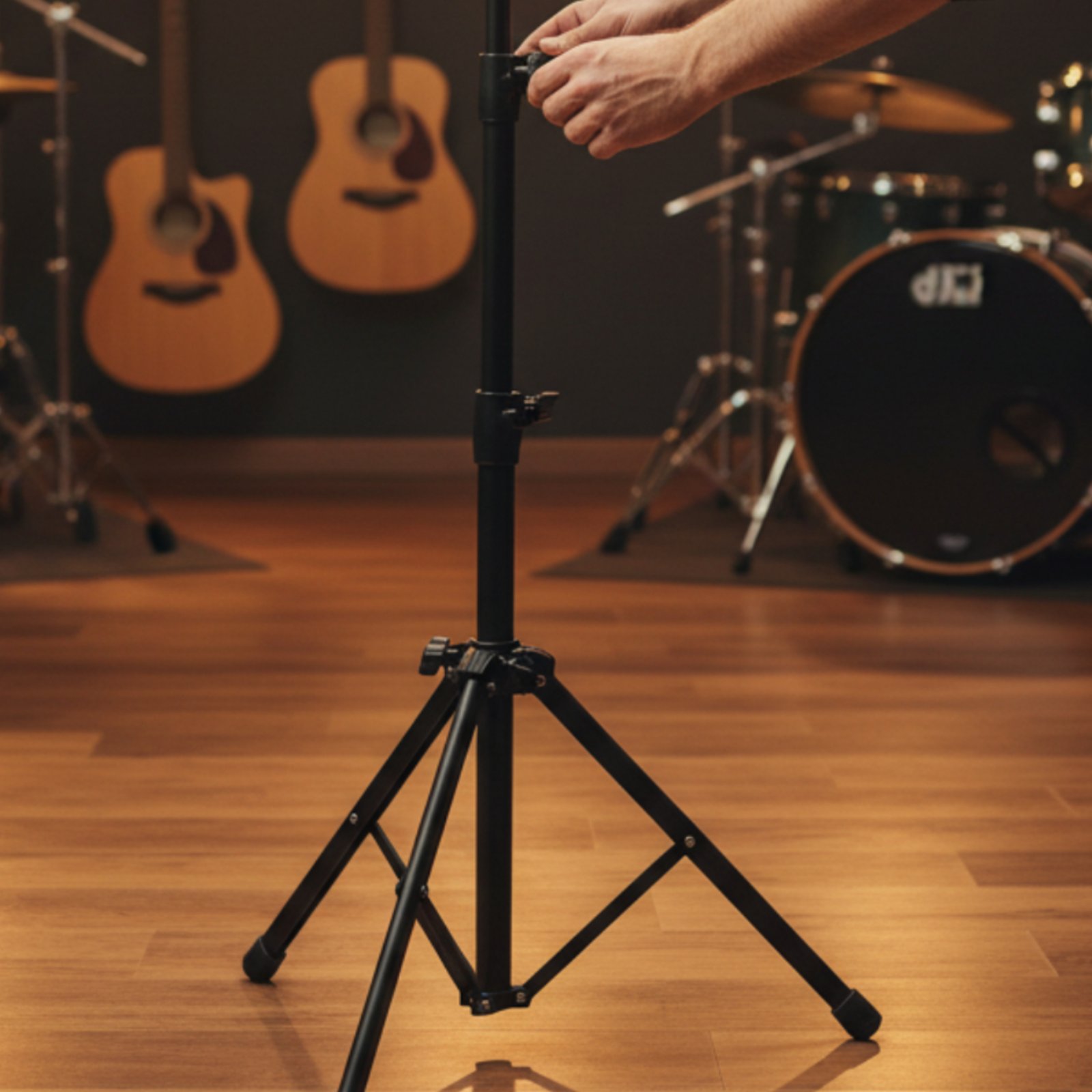 Music Stand Folding - カウベルスタンド ポータブル折りたたみ式カウベルホルダー ベルマウントスタンド 折りたたみ式音楽機器 省スペース ドラマー、リハーサルルーム用