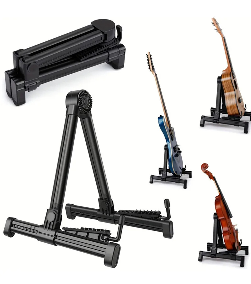 Music Stand Folding - Miwayer ポータブルユニバーサル ABS ギタースタンド折りたたみ A フレーム/アコースティッククラシックエレクトリックベースギターバンジョーウクレレ用