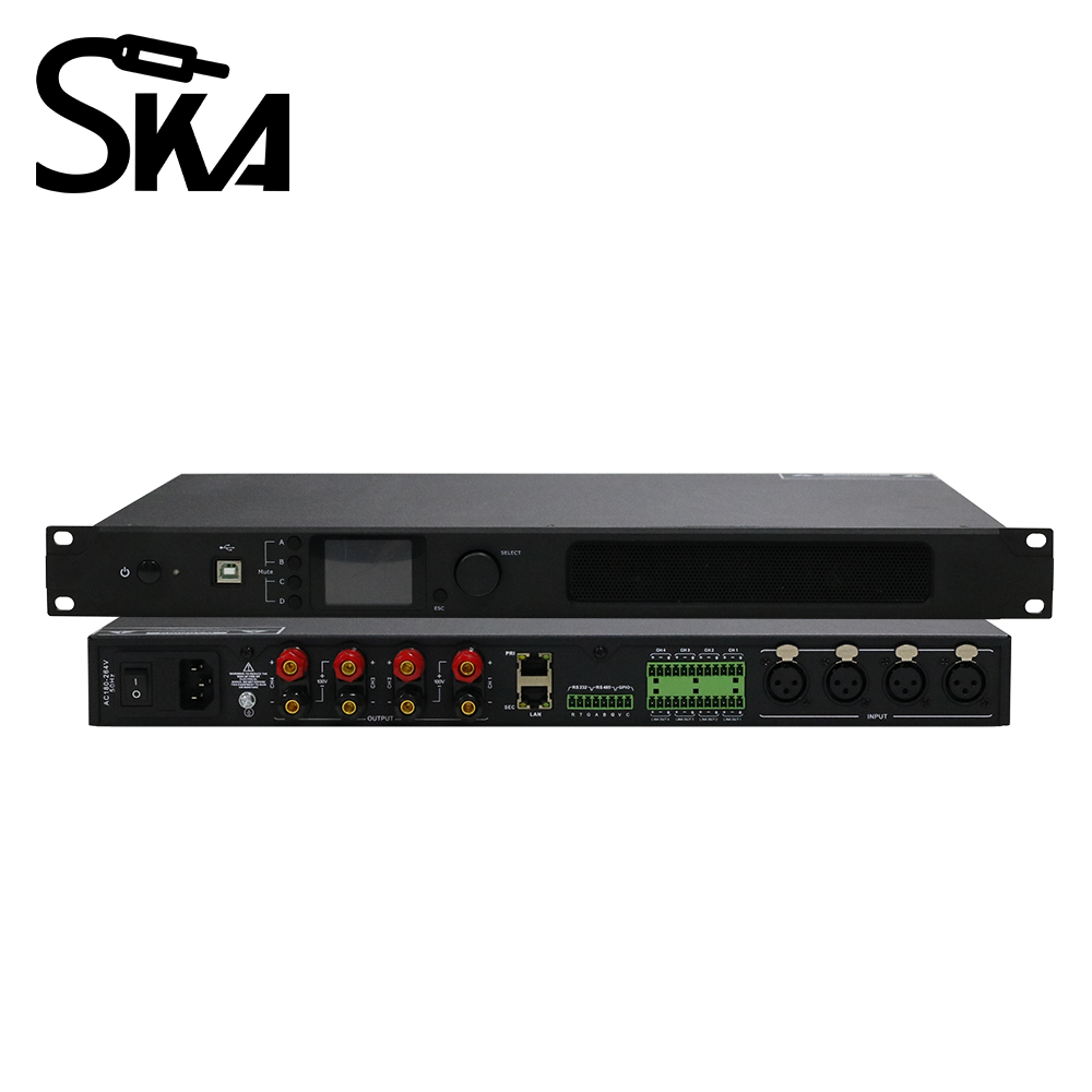 Audio Mixer 4 Channel - DSPデジタルパワーアンプ 1Uタイプ 4チャンネル プロネットワークオーディオプロセッサーミキサー 会議室や商業施設に最適