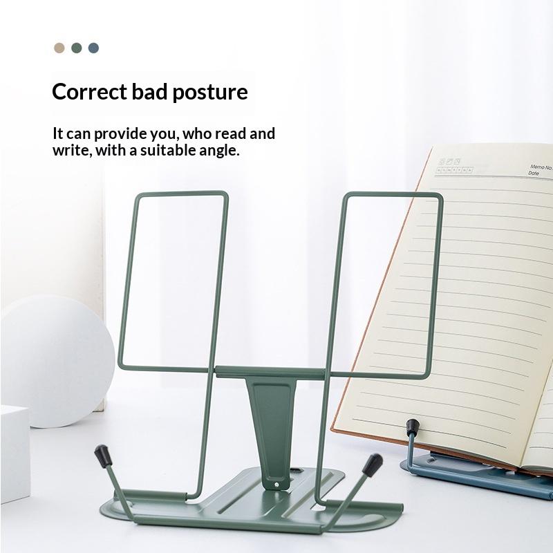 Music Stand Folding - 新しいシンプルな金属製読書スタンド、安定していて折りたたみしにくい、折りたたみ式で調節可能な本棚、楽譜スタンド、電話ホルダー