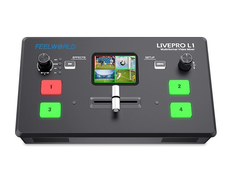 Audio Mixer 4 Channel - FEELWORLD LIVEPRO L1 V1 4xHDMI入力 カメラ制作用マルチフォーマットビデオミキサースイッチャー