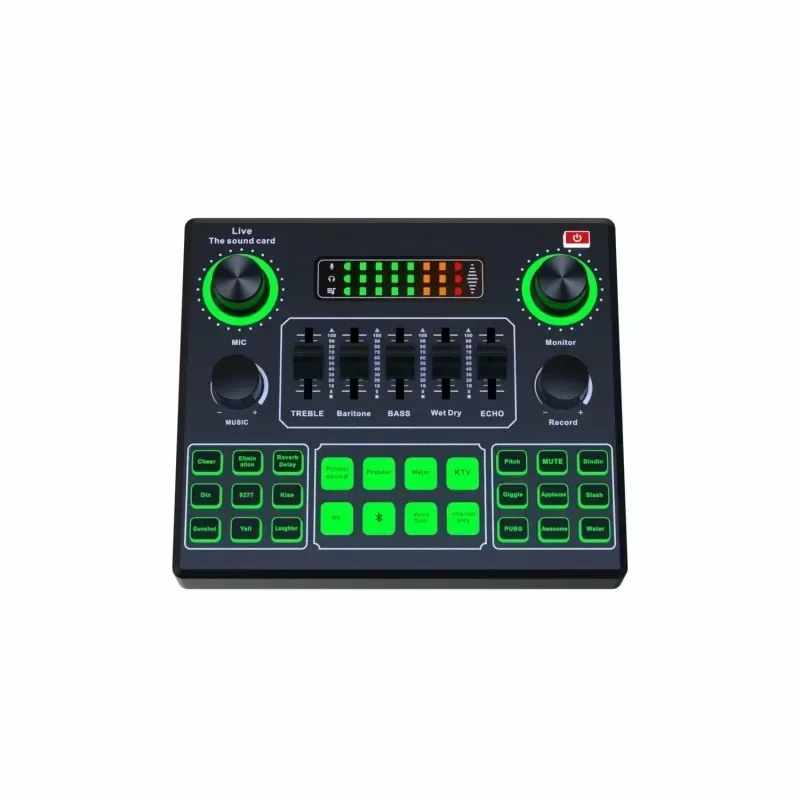 Audio Music Mixer - V9SJ 外部オーディオミキサー ライブサウンドカード 携帯電話 ボイスチェンジャー カラオケ