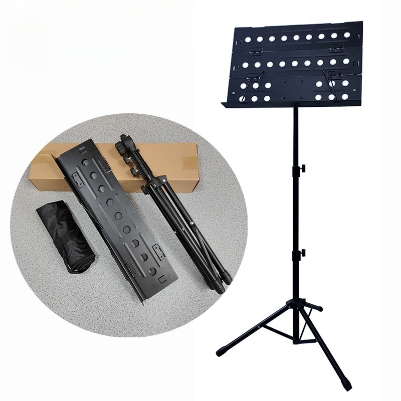 Music Stand Folding - ポータブル折りたたみ譜面台セット高耐久厚みのある高さ調節可能な楽譜スタンド楽器スタンド部品