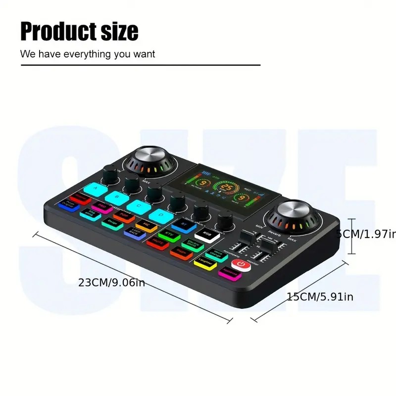 Audio Music Mixer - オーディオミキサー、DJミキサー効果とボイスチェンジャー付きライブサウンドカード、RGB搭載サウンドボード、音楽録音機器