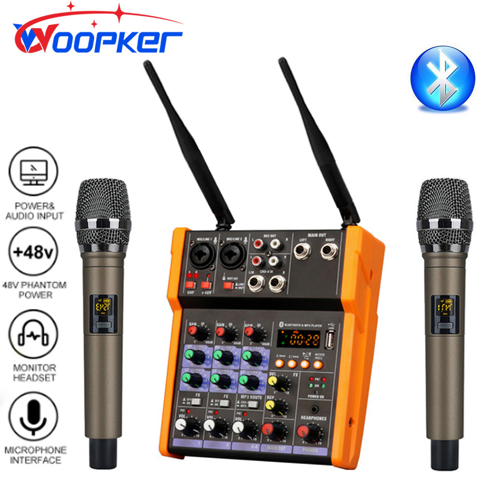 Wopker-オーディオミキサー,Bluetooth, US - Audio Mixer 4 Channel のレビューと価格