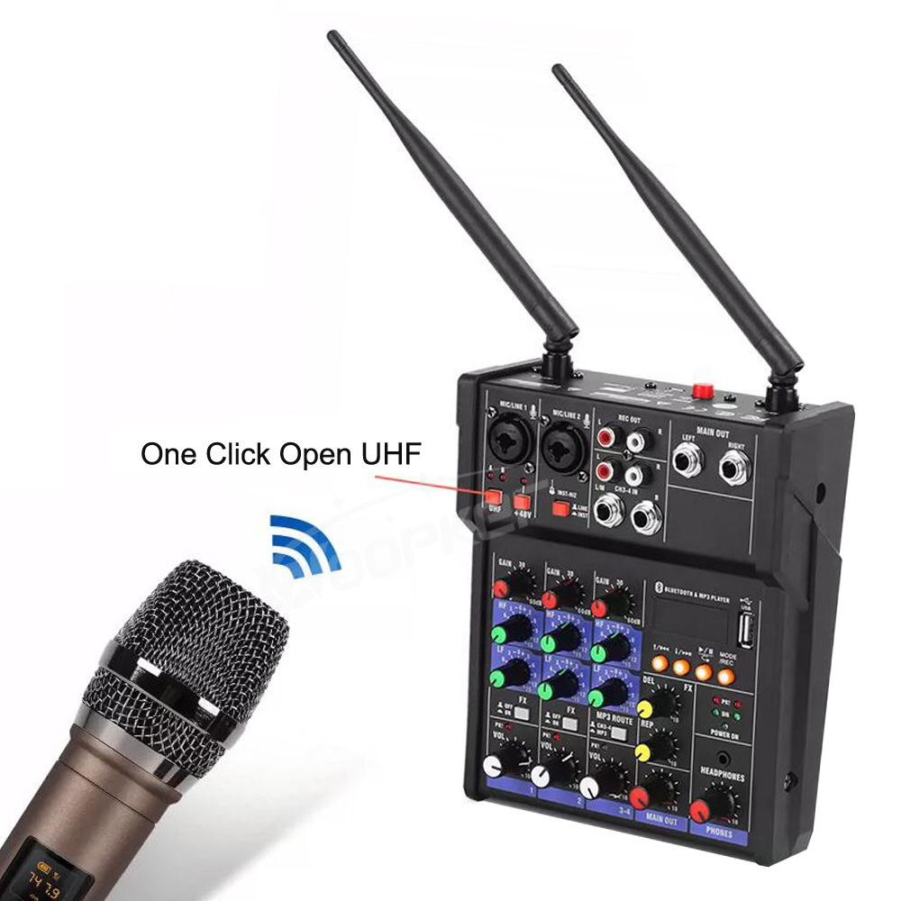 Wopker-オーディオミキサー,Bluetooth, US - Audio Mixer 4 Channel のレビューと価格