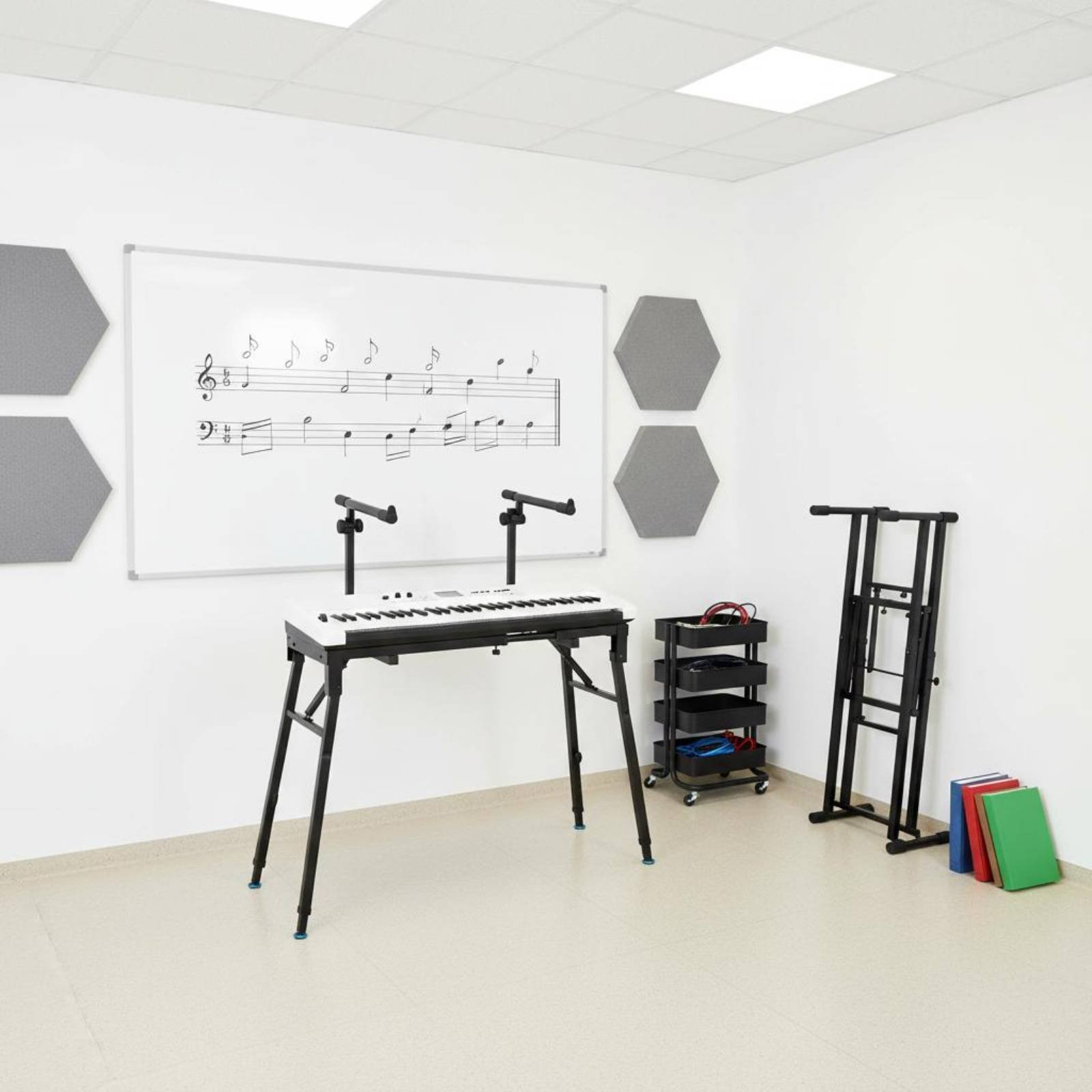 折りたたみキーボードスタンド ポータブル 調節可能なキーボー - Music Stand Folding のレビューと価格