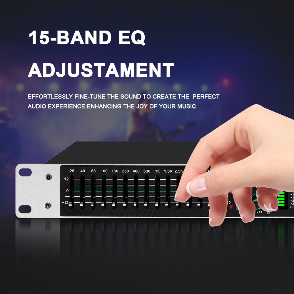Eq215 デュアル15バンドグラフィックイコライザー アク - Audio Music Mixer のレビューと価格