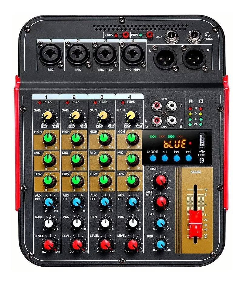 音声ミキサー,Bluetoothおよびリバーブ付き,電源48 - Audio Music Mixer のレビューと価格
