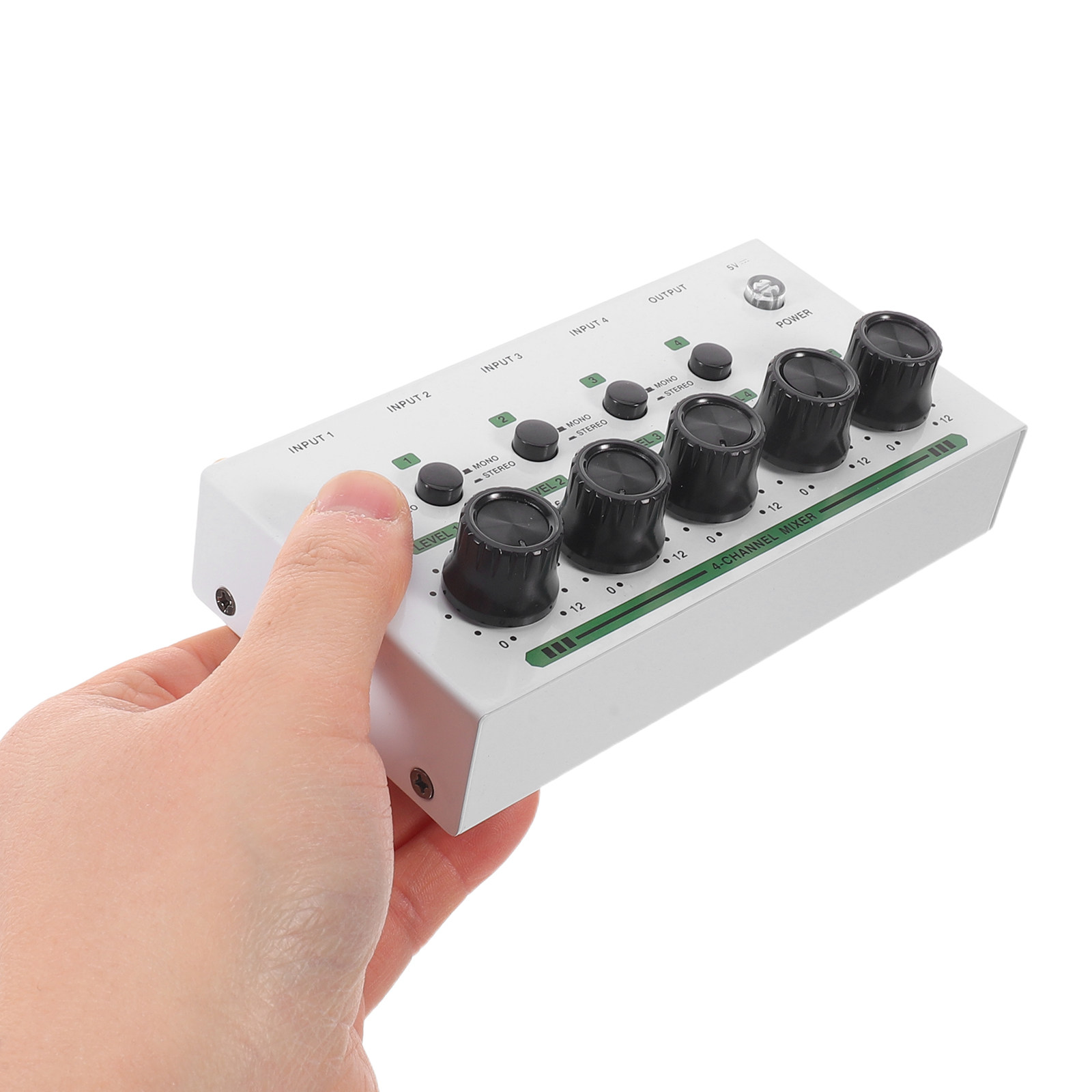 4チャンネルコンパクトオーディオミキサー ホワイト プロ仕様 - Audio Mixer 4 Channel のレビューと価格
