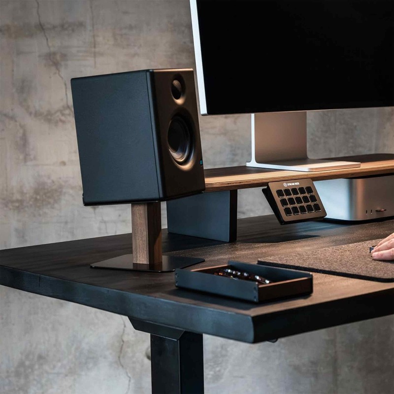 ブラックウォールナットスピーカースタンドデスクトップスピーカ - Music Stand Folding のレビューと価格