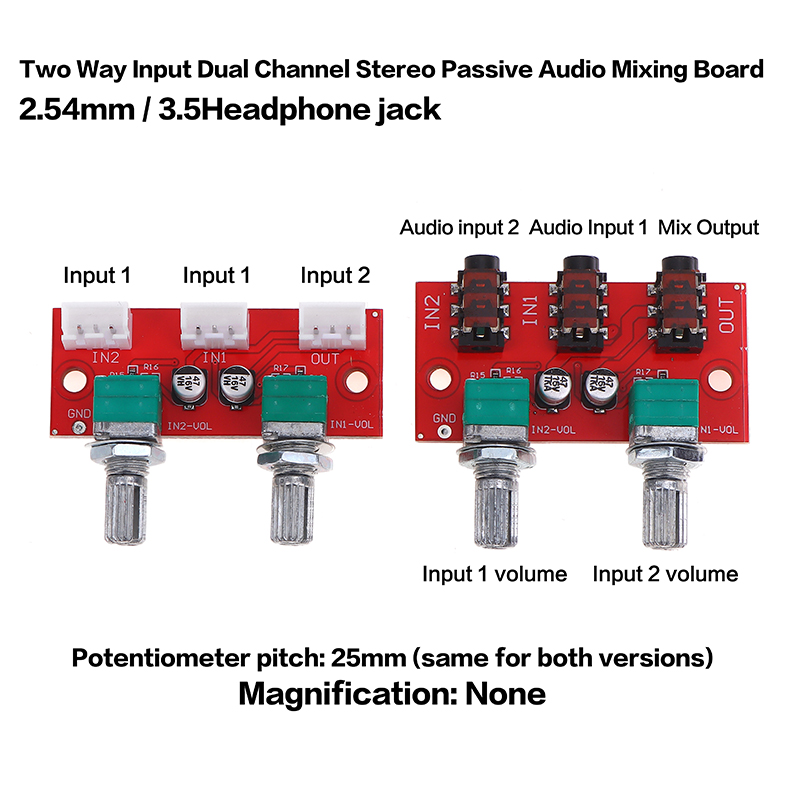 1Pc デュアルチャンネルステレオパッシブオーディオミキシン - Audio Music Mixer のレビューと価格