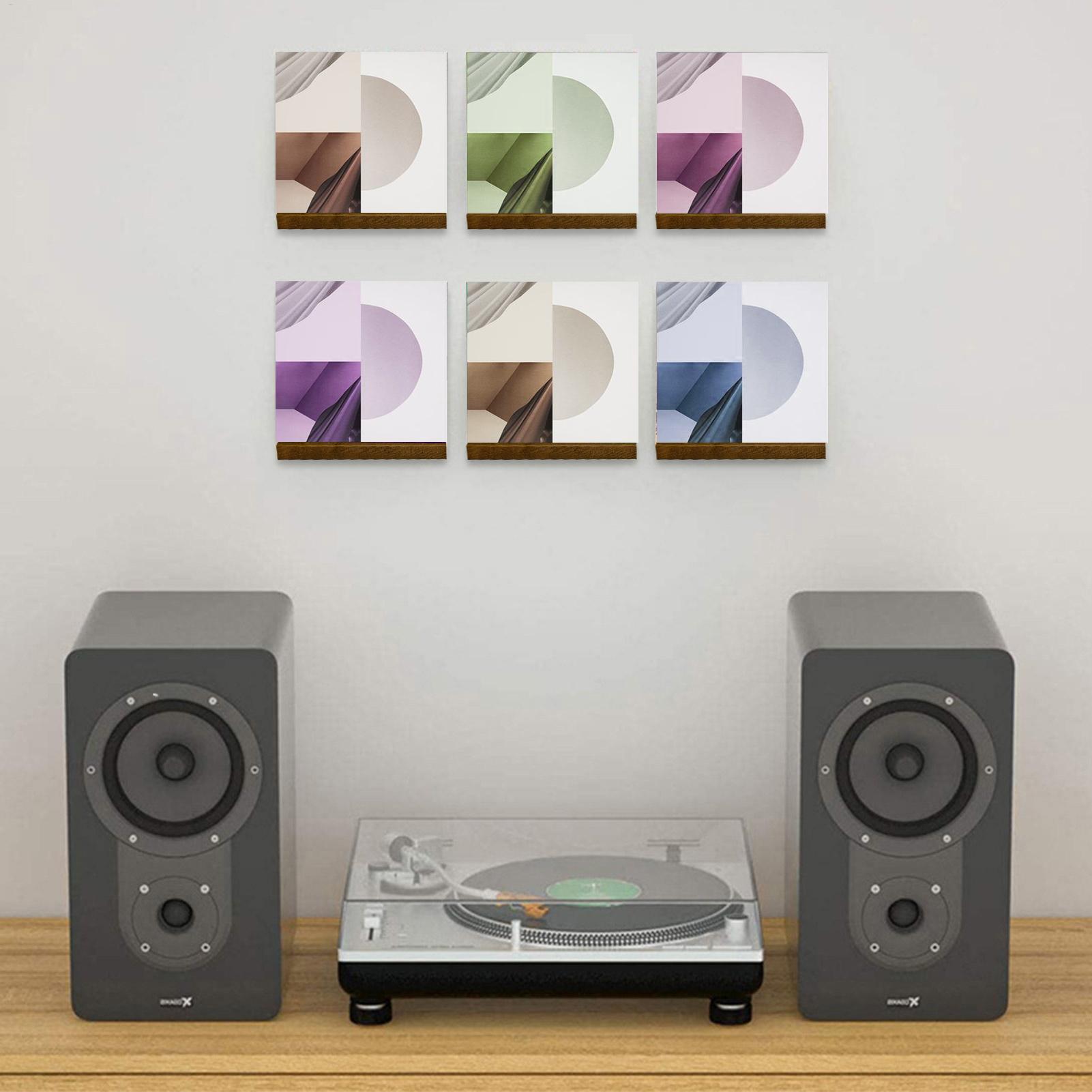 壁掛けレコードホルダー 木製ビニールレコード棚 壁掛けレコー - Music Stand Folding のレビューと価格