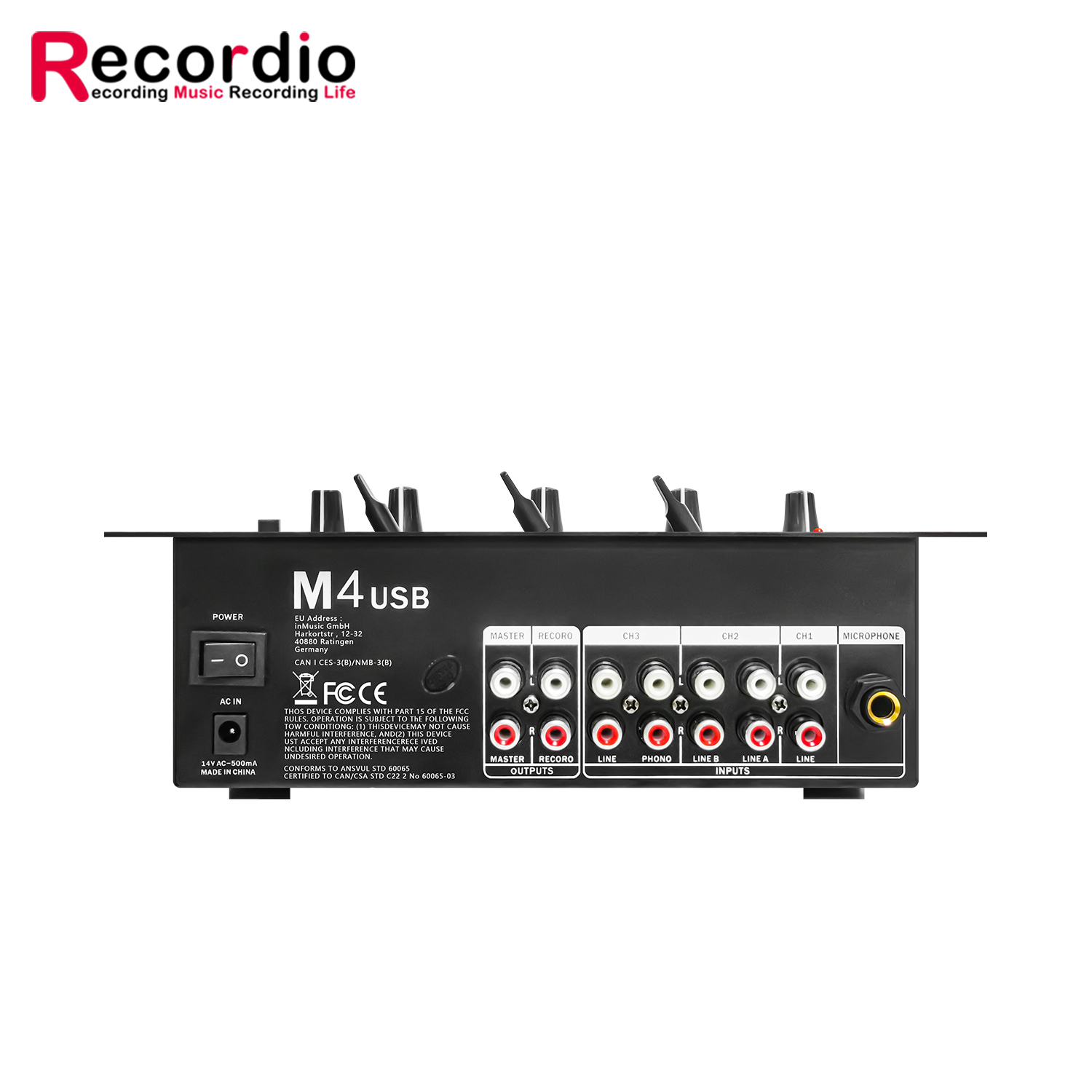 サウンドカード付きプロフェッショナル4チャンネルオーディオス - Audio Mixer 4 Channel のレビューと価格