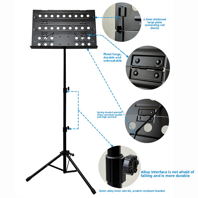 ポータブル折りたたみ譜面台セット高耐久厚みのある高さ調節可能 - Music Stand Folding のレビューと価格