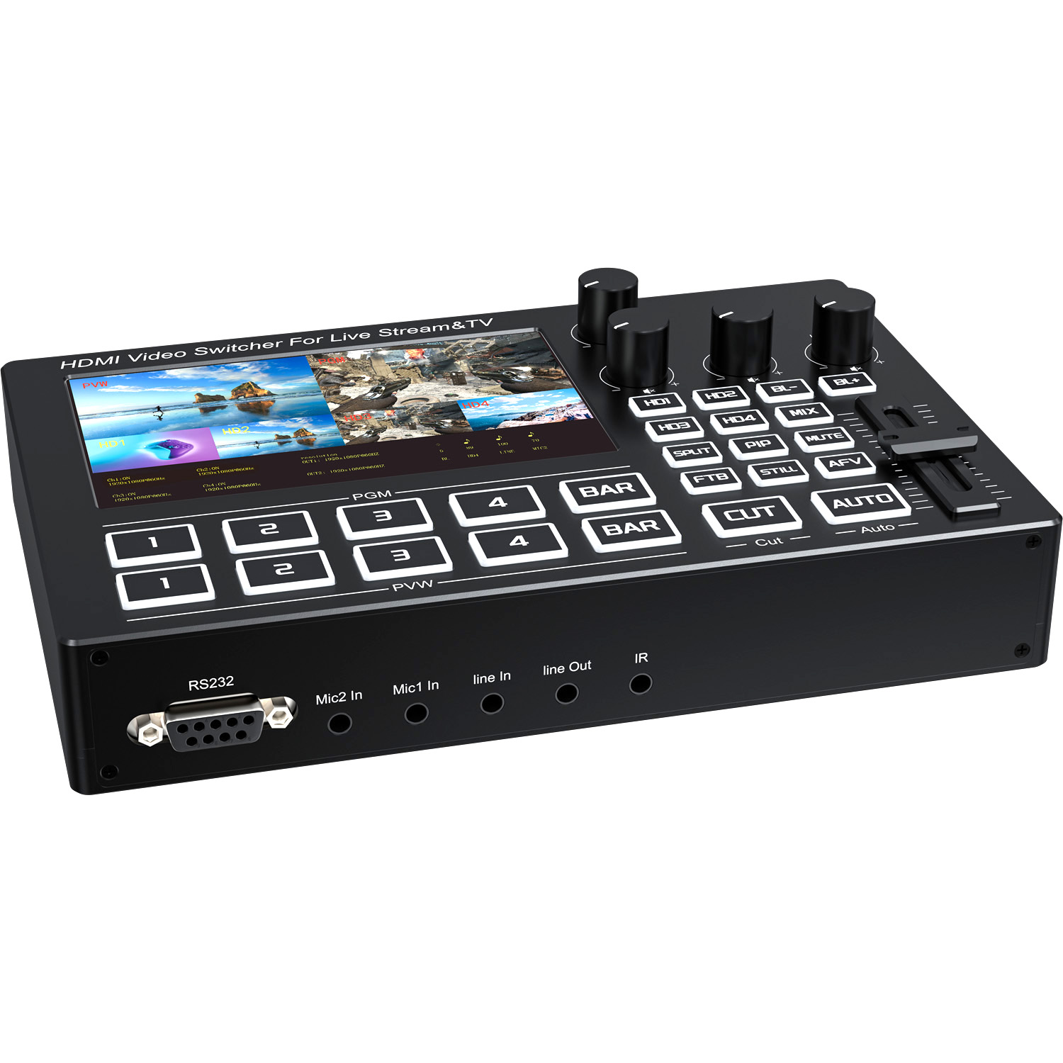 1080P 4チャンネルHDMIライブストリーミングビデオミ - Audio Mixer 4 Channel のレビューと価格