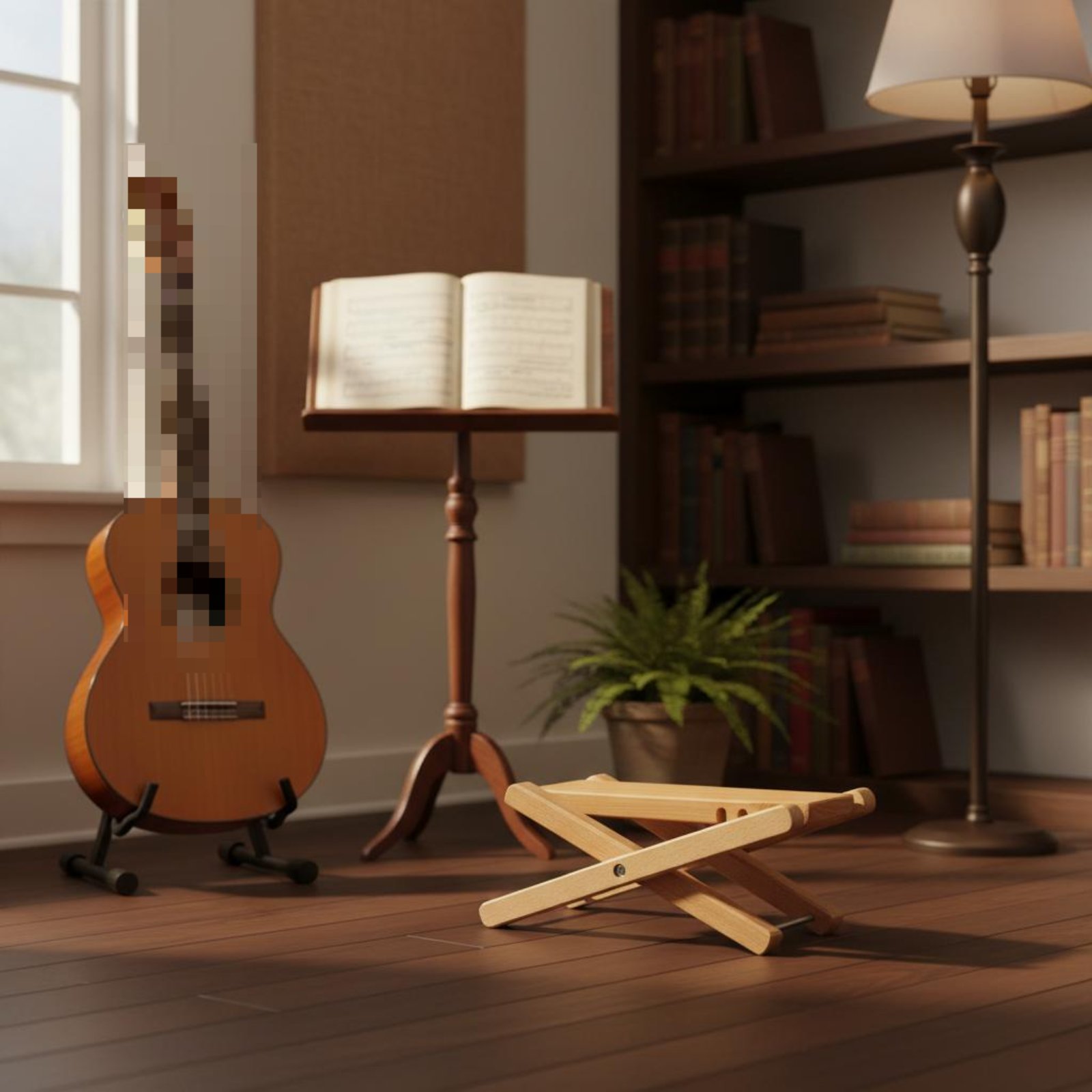 調節可能なギターフットレスト頑丈な木製構造折りたたみギターフ - Music Stand Folding のレビューと価格