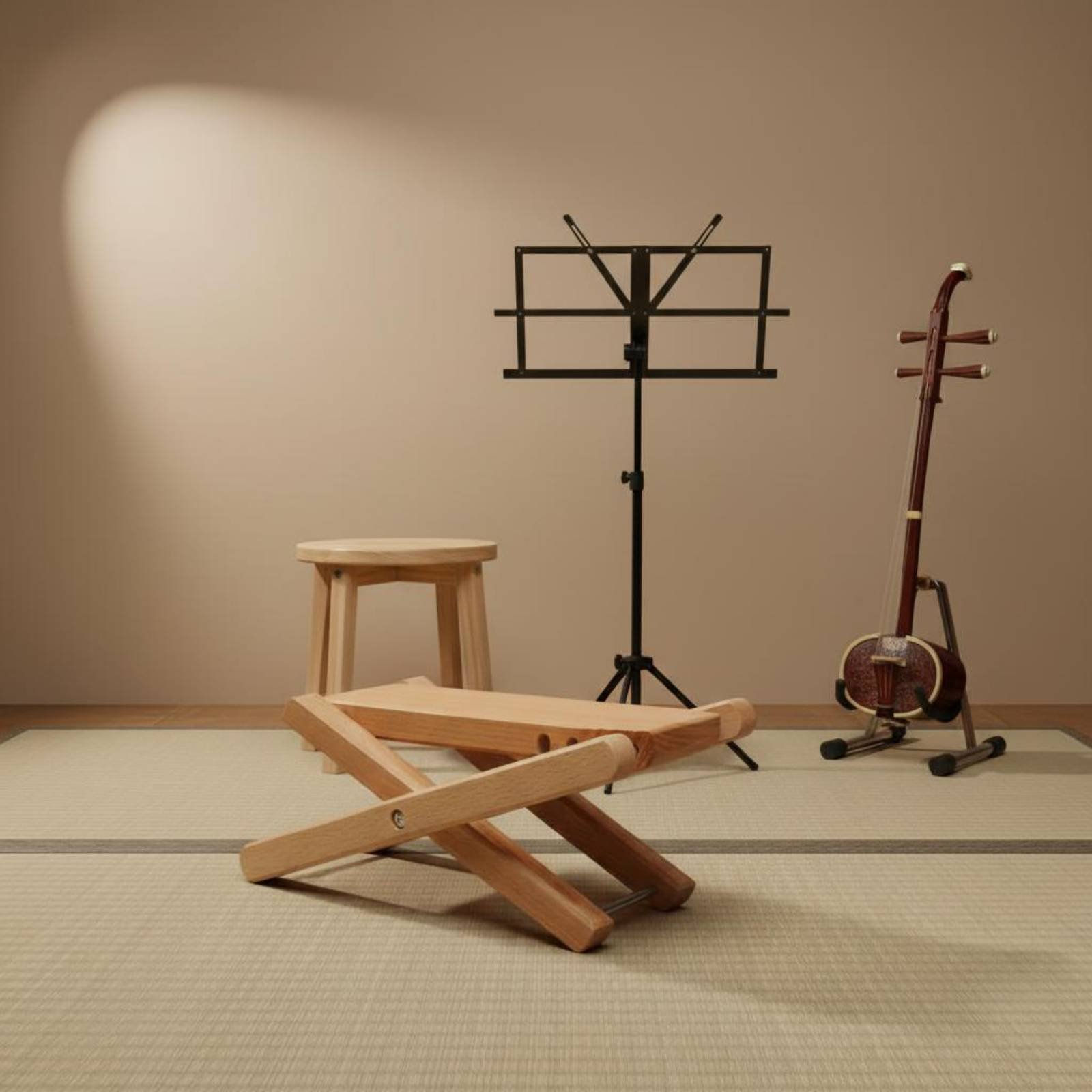 調節可能なギターフットレスト頑丈な木製構造折りたたみギターフ - Music Stand Folding のレビューと価格