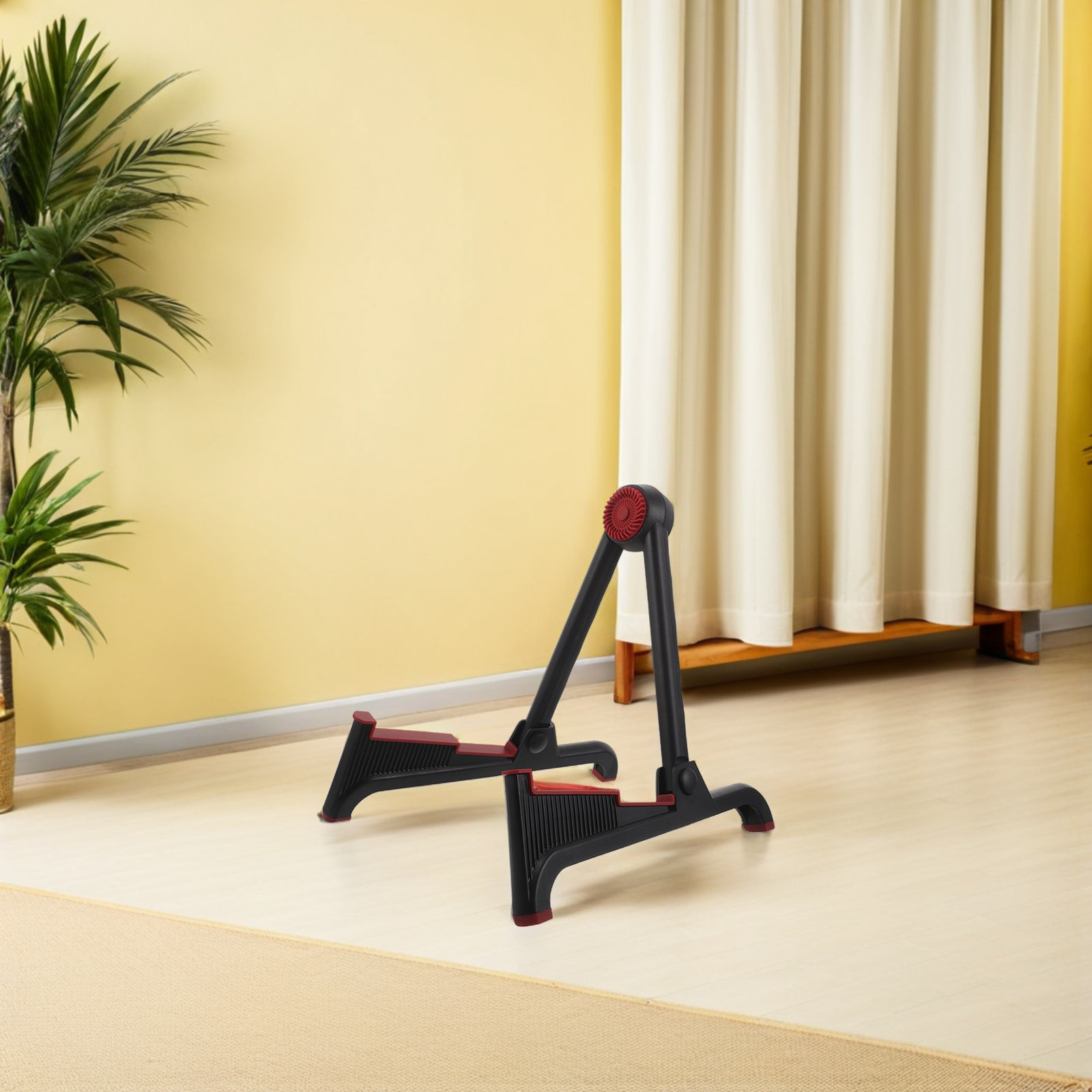 折りたたみ式ギタースタンドベース黒赤互換性のあるアコースティ - Music Stand Folding のレビューと価格